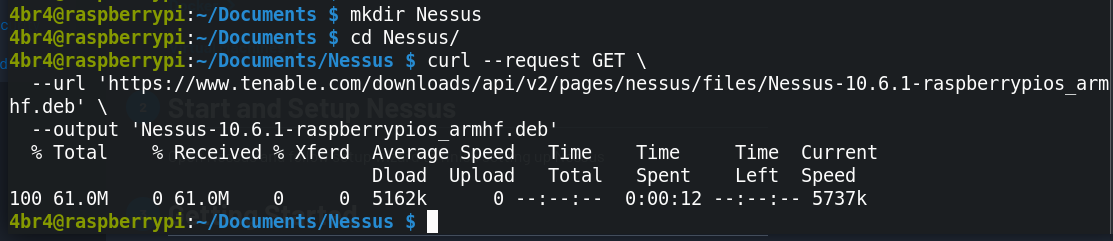 Screenshot attempting to use the scp command to copy files to the Raspberry Pi