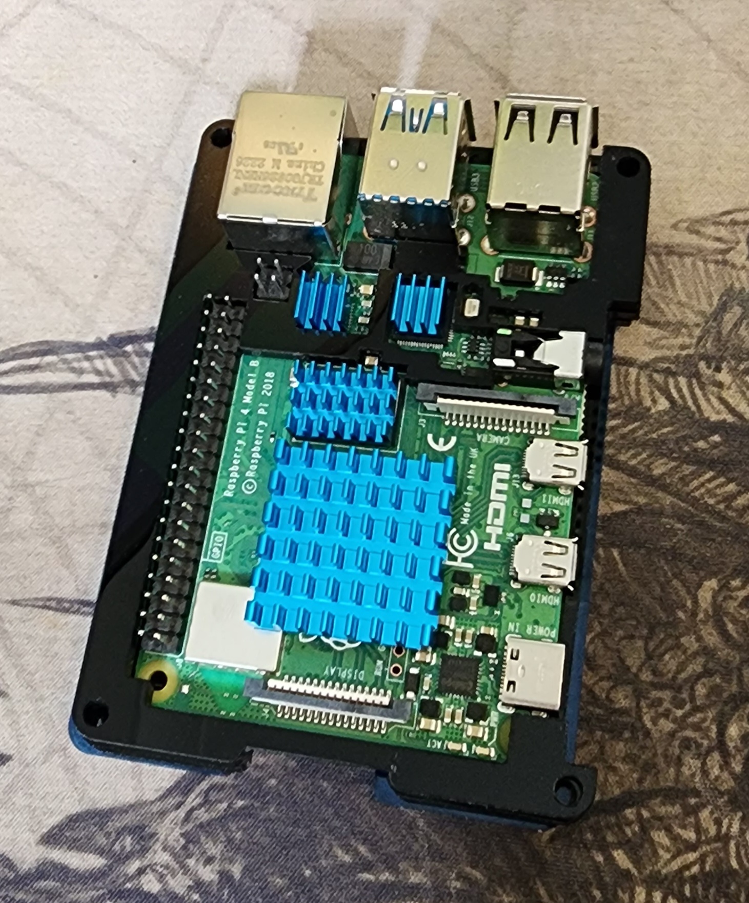 Raspberry Pi 4 with casing, 2 of 3